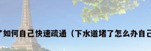 下水道堵了如何自己快速疏通（下水道堵了怎么办自己怎么疏通）