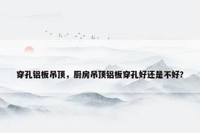穿孔铝板吊顶，厨房吊顶铝板穿孔好还是不好？