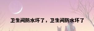 卫生间防水坏了，卫生间防水坏了