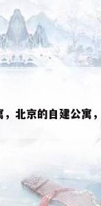 北京自建公寓，北京的自建公寓，是什么东西？