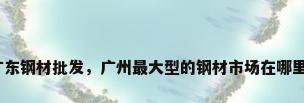 广东钢材批发，广州最大型的钢材市场在哪里？