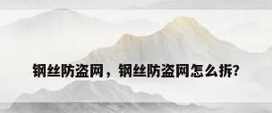 钢丝防盗网，钢丝防盗网怎么拆？
