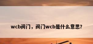 wcb阀门，阀门wcb是什么意思？