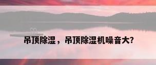 吊顶除湿，吊顶除湿机噪音大？