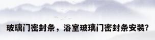 玻璃门密封条，浴室玻璃门密封条安装？