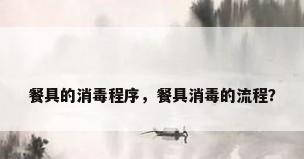 餐具的消毒程序，餐具消毒的流程？