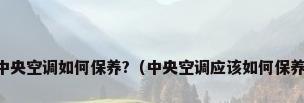 中央空调如何保养?（中央空调应该如何保养）
