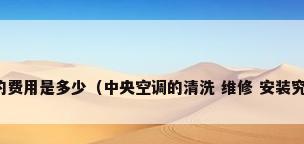 清洗中央空调的费用是多少（中央空调的清洗 维修 安装究竟要花多少钱）