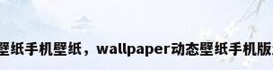 下载动态壁纸手机壁纸，wallpaper动态壁纸手机版怎么下载？