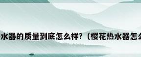 樱花电热水器的质量到底怎么样?（樱花热水器怎么样解析）