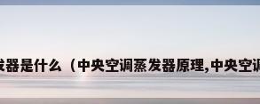中央空调蒸发器是什么（中央空调蒸发器原理,中央空调蒸发器清洗）