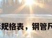 钢管国标规格表，钢管尺寸标准？