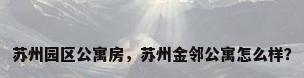 苏州园区公寓房，苏州金邻公寓怎么样？