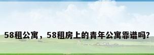 58租公寓，58租房上的青年公寓靠谱吗？