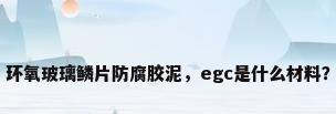 环氧玻璃鳞片防腐胶泥，egc是什么材料？