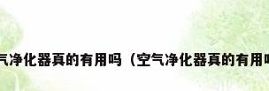 空气净化器真的有用吗（空气净化器真的有用吗?）