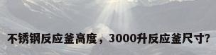 不锈钢反应釜高度，3000升反应釜尺寸？