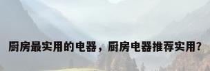 厨房最实用的电器，厨房电器推荐实用？