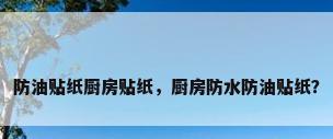 防油贴纸厨房贴纸，厨房防水防油贴纸？