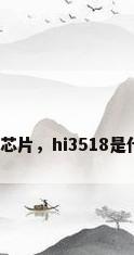 海思安防芯片，hi3518是什么芯片？