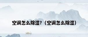 空调怎么除湿?（空调怎么除湿）