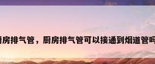 厨房排气管，厨房排气管可以接通到烟道管吗？