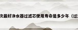 净水器滤芯多久换一次最好净水器过滤芯使用寿命是多少年（过滤芯(过滤芯怎么安装)）