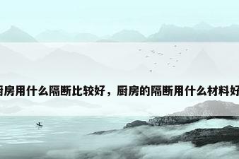 厨房用什么隔断比较好，厨房的隔断用什么材料好？