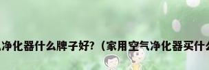 家里空气净化器什么牌子好?（家用空气净化器买什么牌子好）