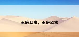 王府公寓，王府公寓