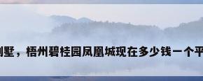 梧州别墅，梧州碧桂园凤凰城现在多少钱一个平方呢？