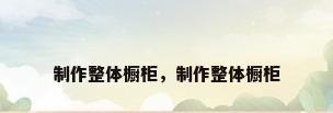 制作整体橱柜，制作整体橱柜