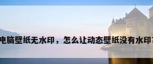 电脑壁纸无水印，怎么让动态壁纸没有水印？