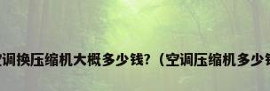 空调换压缩机大概多少钱?（空调压缩机多少钱）