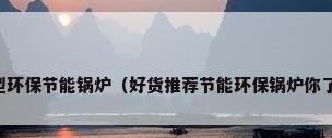 家用新型环保节能锅炉（好货推荐节能环保锅炉你了解多少）
