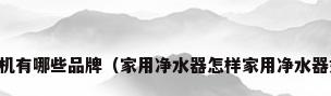 家用净水机有哪些品牌（家用净水器怎样家用净水器如何选购）