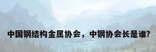 中国钢结构金属协会，中钢协会长是谁？