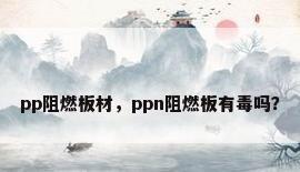 pp阻燃板材，ppn阻燃板有毒吗？