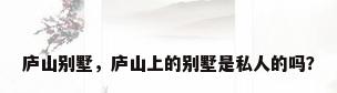 庐山别墅，庐山上的别墅是私人的吗？