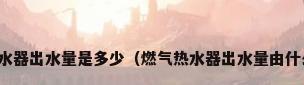 燃气热水器出水量是多少（燃气热水器出水量由什么决定）