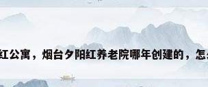 夕阳红公寓，烟台夕阳红养老院哪年创建的，怎么样？