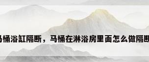 马桶浴缸隔断，马桶在淋浴房里面怎么做隔断？
