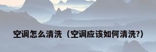 空调怎么清洗（空调应该如何清洗?）