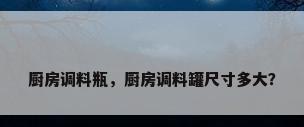 厨房调料瓶，厨房调料罐尺寸多大？