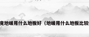 究竟地暖用什么地板好（地暖用什么地板比较好）