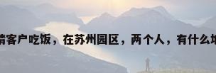 苏州园区餐厅，晚上请客户吃饭，在苏州园区，两个人，有什么地方推荐下哈。在线等，谢谢？
