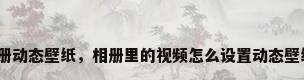 相册动态壁纸，相册里的视频怎么设置动态壁纸？