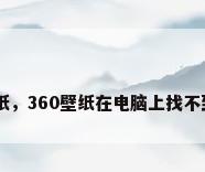 360安全壁纸，360壁纸在电脑上找不到怎么卸载？