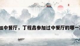 参加中餐厅，丁程鑫参加过中餐厅的哪一期？