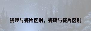 瓷砖与瓷片区别，瓷砖与瓷片区别